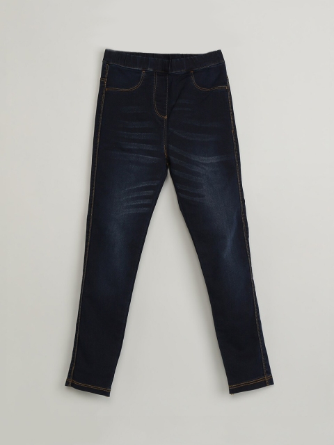 

max Girls Blue Solid Jeggings