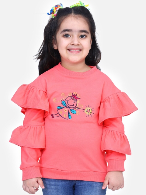 

LilPicks Girls Pink Printed Sweatshirt