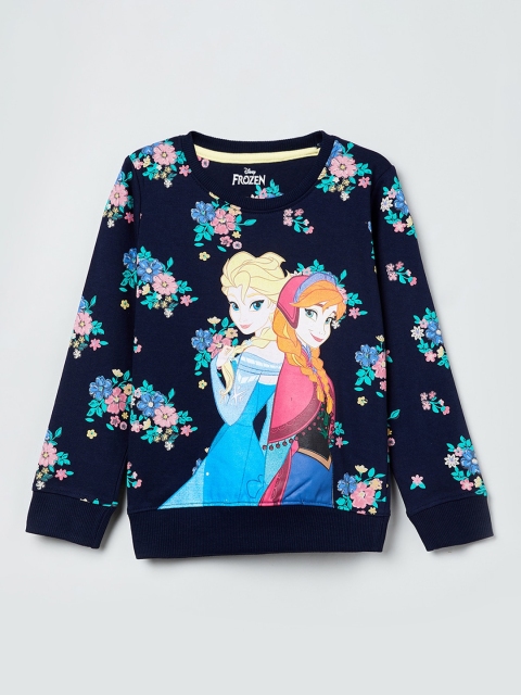 

max Girls Blue Printed Sweatshirt