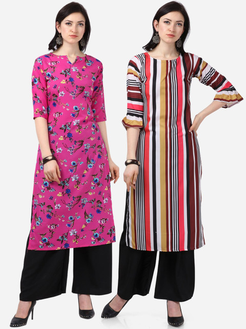 

Silk Bazar Women Multicoloured Printed Kurta with Palazzos, Multi