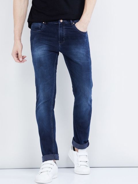 

max Men Blue Slim Fit Mid-Rise Clean Look Stretchable Jeans