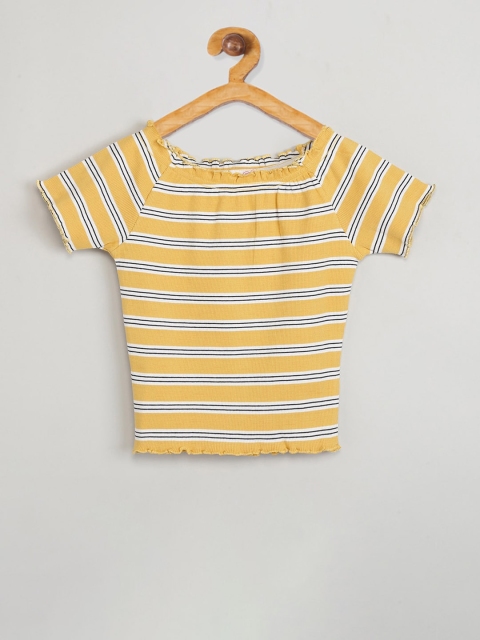 

max Girls Yellow Striped Top