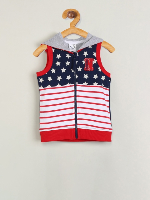 

max Boys Navy Blue & White Striped Bomber