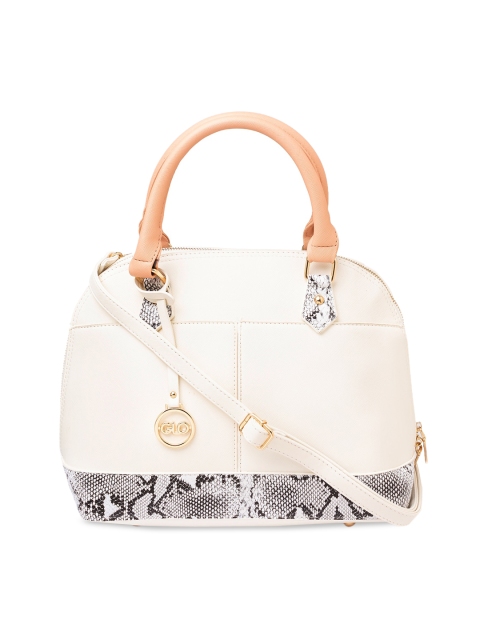 

Globus White & Black Printed Handheld Bag