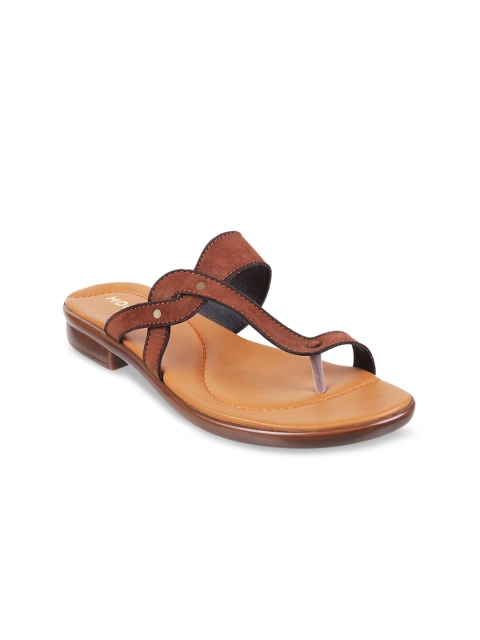 

Mochi Women Brown Solid Open Toe Flats