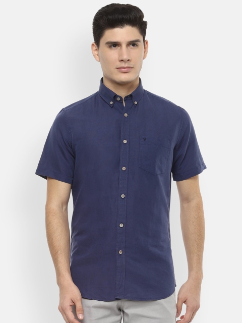 

Van Heusen Sport Men Navy Blue Regular Fit Solid Casual Shirt