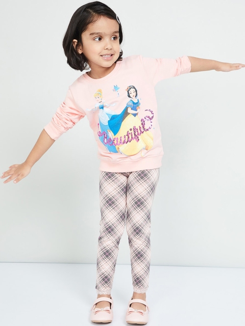 

max Girls Pink & Blue Disney Princess Print Sweatshirt