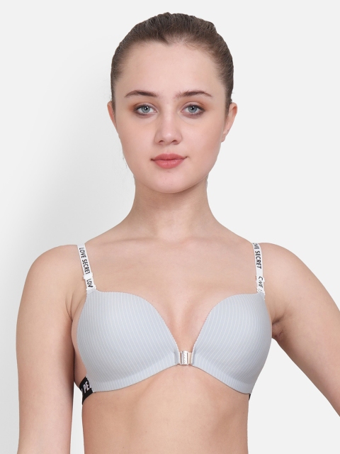 

Golden Girl Grey Non-Wired Lightly Padded Everyday Bra Front Open Love Secret_Grey_30A
