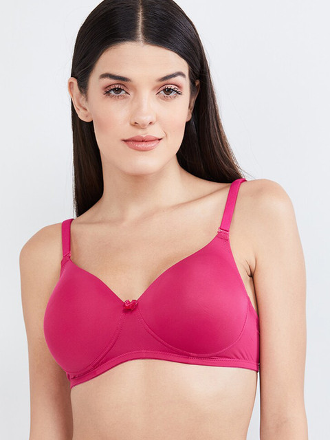 

max Pink Solid Non-Wired Lightly Padded T-shirt Bra WIN19PDNW07