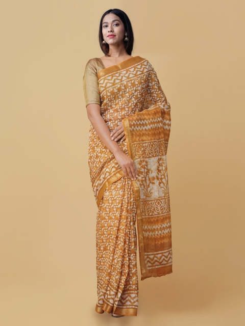 

Unnati Silks Yellow Pure Cotton Printed Kota Saree