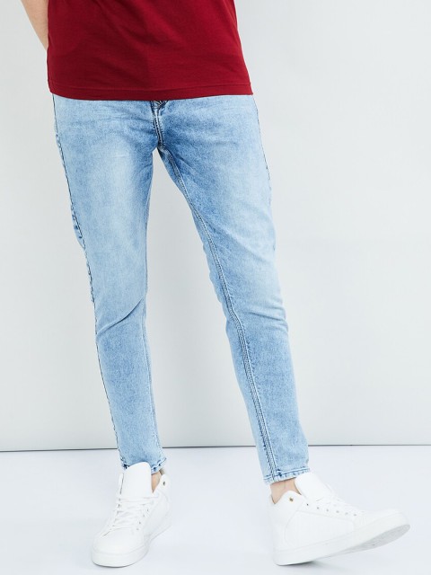 

max Men Blue Skinny Fit Mid-Rise Clean Look Stretchable Jeans