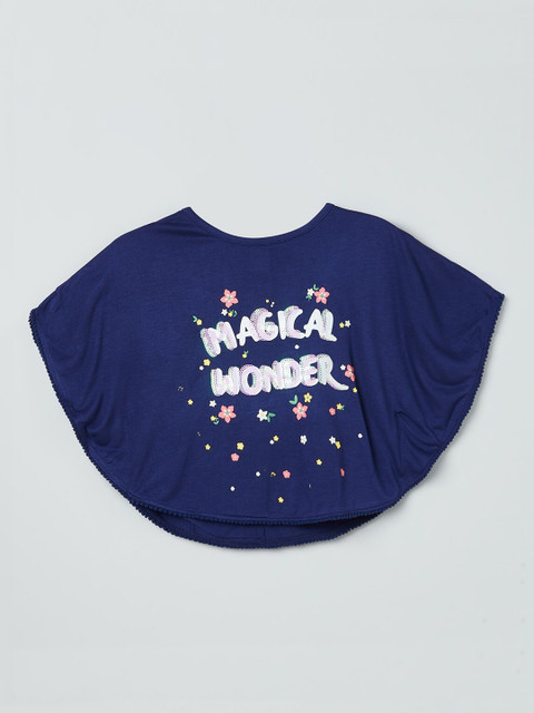 

max Girls Blue Printed Top