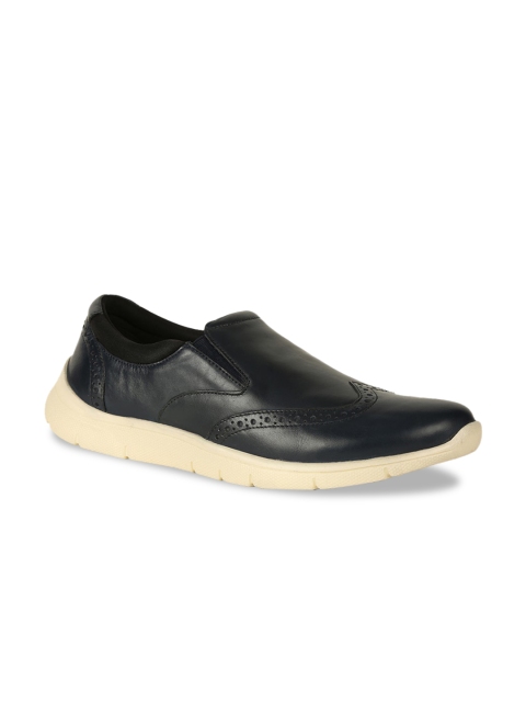 

Bata Men Black Leather Slip-On Brogues