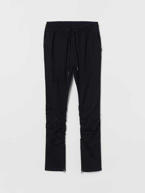 

H&M Men Black Solid Joggers With Zips