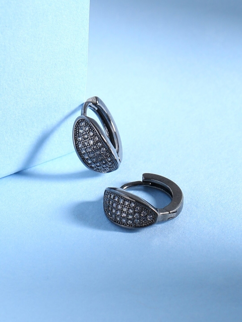 

Tistabene Silver-Toned Rhodium-Plated Classic Hoop Earrings