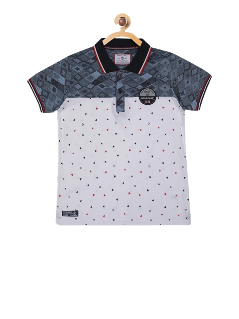 

Monte Carlo Boys White Printed Polo Collar T-shirt