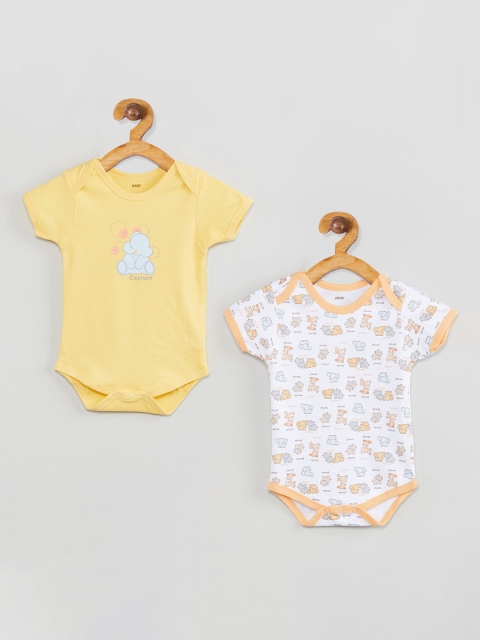 

max Infant Boys Pack Of 2 Printed Bodysuits, White