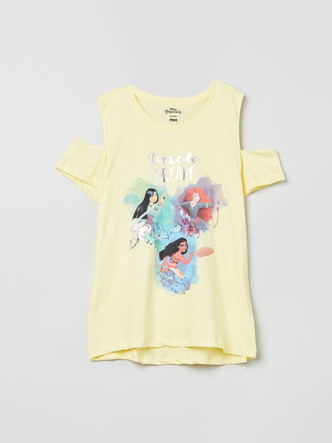 

max Girls Yellow Disney Princess Printed Top