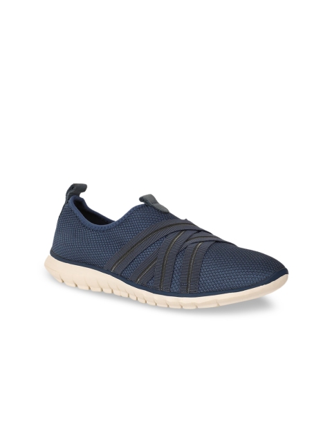 

Hush Puppies Women Navy Blue Textured Slip-On Sneakers