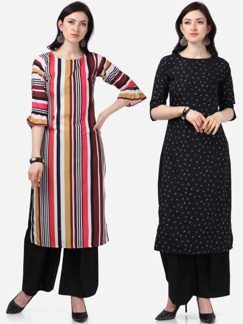 

Silk Bazar Women Pack Of 2 Kurtas with Palazzos, Multi