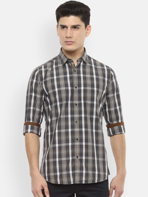 

Van Heusen Sport Men Grey & White Regular Fit Checked Casual Shirt