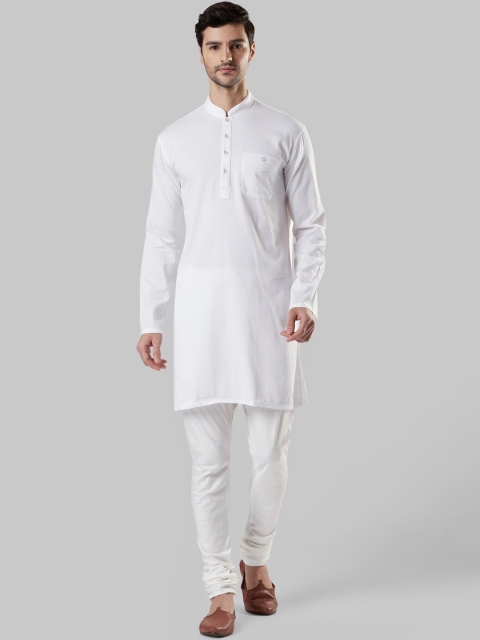 

Ethnix by Raymond Men White Solid Straight Kurta
