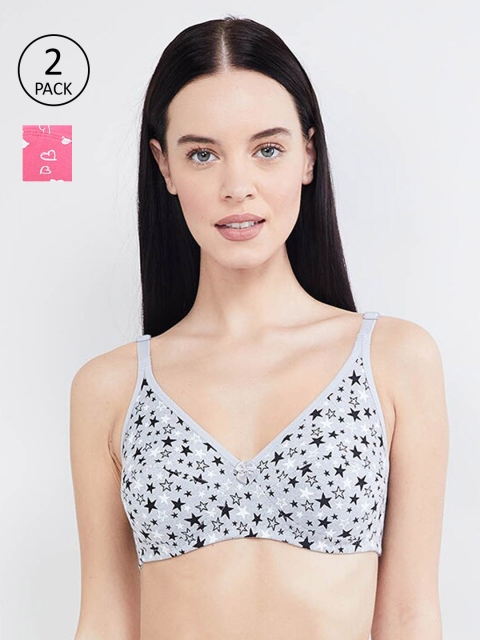 

max Pack Of 2 Printed Non-Wired Non Padded T-shirt Bras PA192PKSFB03FUCHSIA, Pink