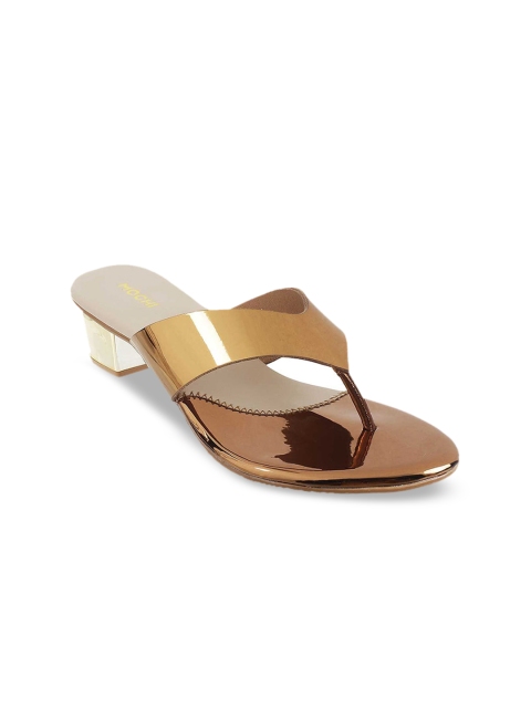 

Mochi Women Gold-Toned Solid Block Heels