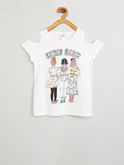 

max Girls White Embellished Top