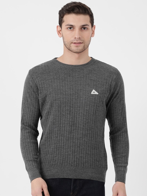 

Monte Carlo Men Charcoal Grey Ribbed Pullover Sweater