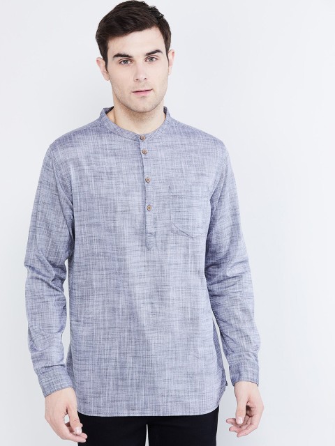 

max Men Grey Solid Straight Kurta