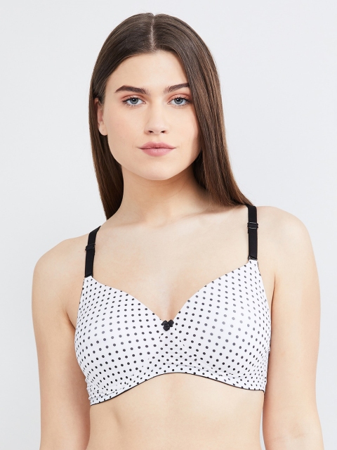 

max White & Black Printed Non-Wired Lightly Padded T-shirt Bra SP20PDNW03WHITE
