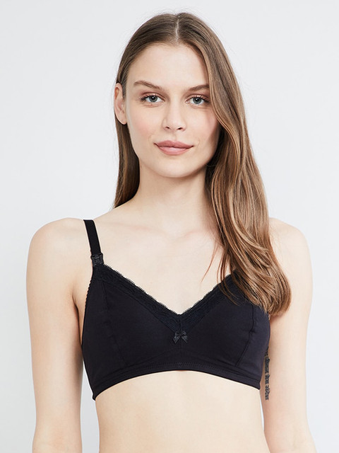

max Black Solid Non-Wired Non Padded Maternity Bra PA19MTSFB04