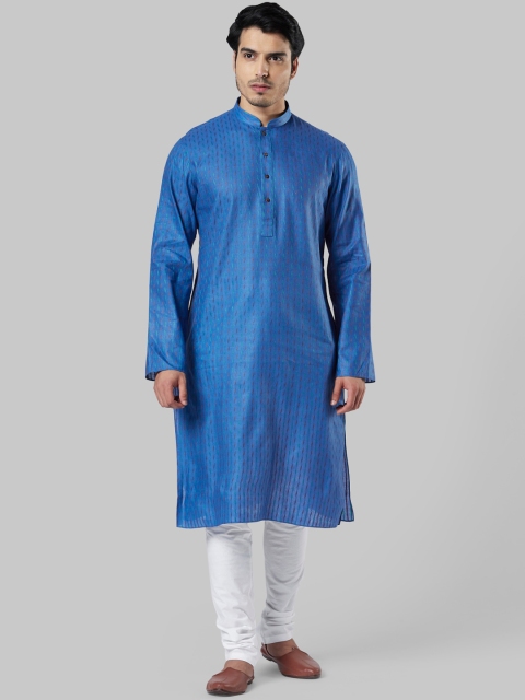 

Ethnix by Raymond Men Blue Solid Straight Kurta
