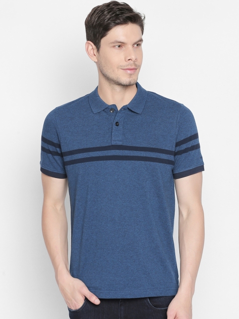 

Basics Men Navy Blue Solid Polo Collar T-shirt
