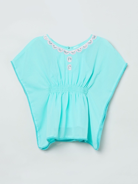 

max Girls Blue Solid Kaftan Top