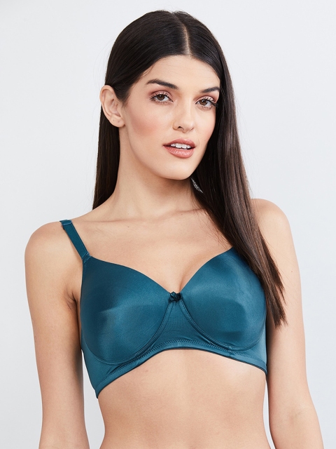 

max Teal Blue Solid Non-Wired Lightly Padded T-shirt Bra WIN19PDNW03