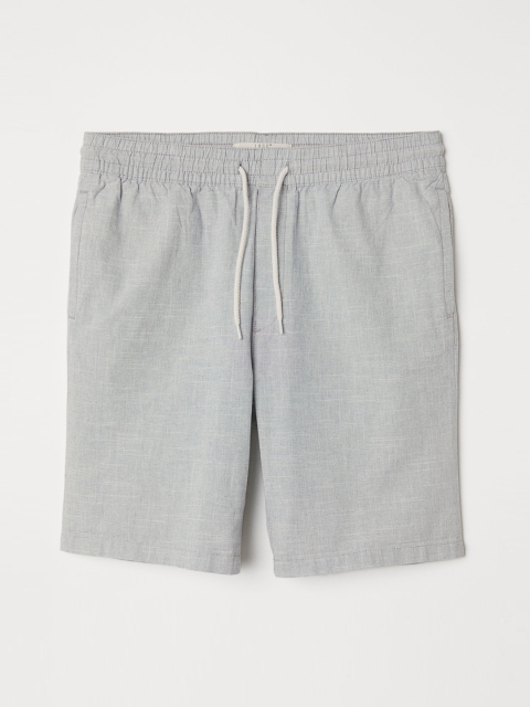 

H&M Men Grey Solid Knee-Length Cotton Shorts