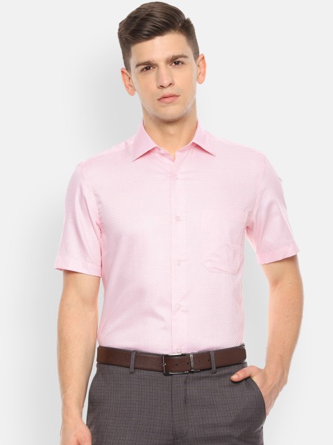 

Louis Philippe Men Pink Regular Fit Self Design Formal Shirt