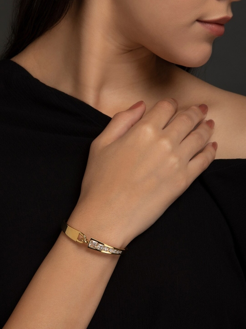 

ELLE Gold-Plated Handcrafted Bangle-Style Bracelet