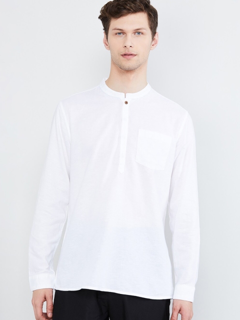 

max Men White Solid Straight Kurta