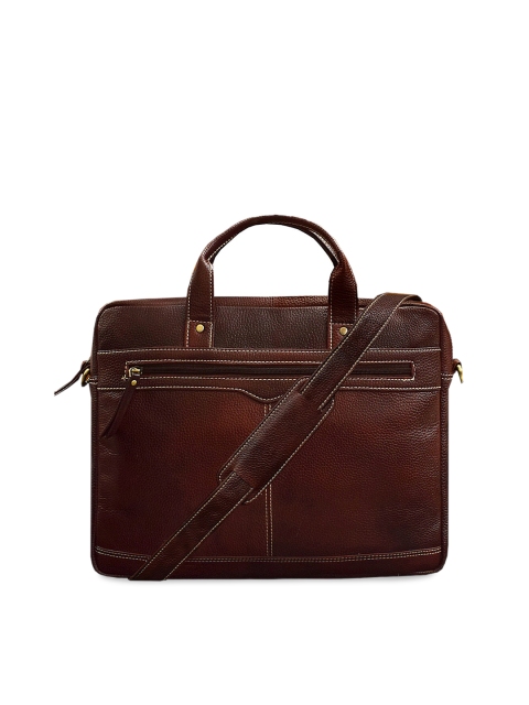 

ABYS Unisex Brown Solid Genuine Leather 15 Inch Laptop Bag