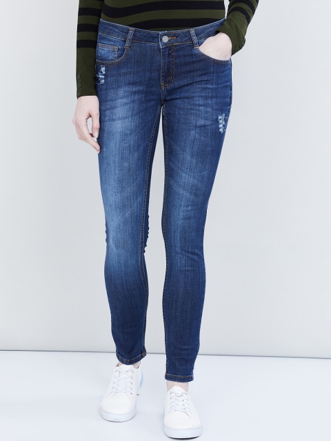 

max Women Blue Skinny Fit Mid-Rise Clean Look Stretchable Jeans