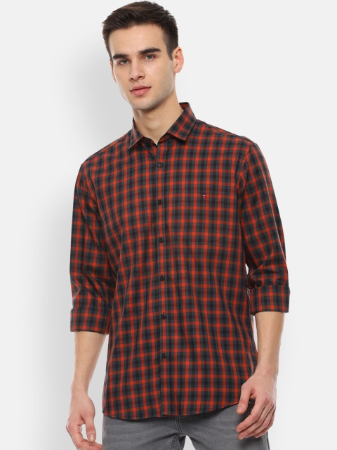 

Louis Philippe Jeans Men Red Slim Fit Checked Casual Shirt