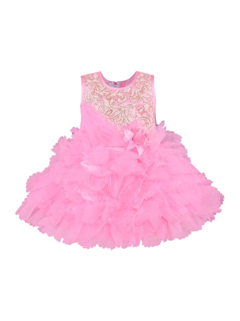 

Wish Karo Girls Pink Embellished Fit and Flare Dress