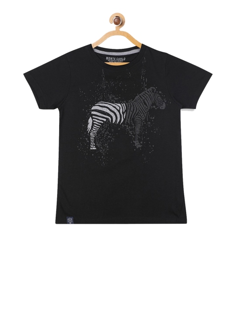 

Monte Carlo Boys Black Printed Round Neck T-shirt