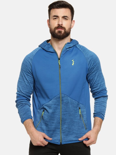 

Campus Sutra Men Blue Self Design Lightweight Sporty Jacket