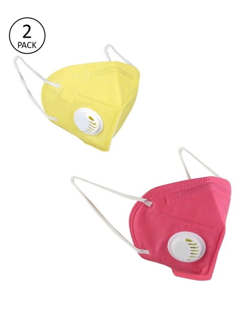 

OOMPH 2 Pcs Anti-Pollution Reusable 5-Ply N95 Masks, Yellow
