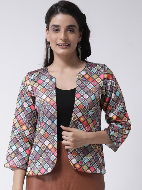 

Hangup Women Multicoloured Printed Open Front Jacket, Multi