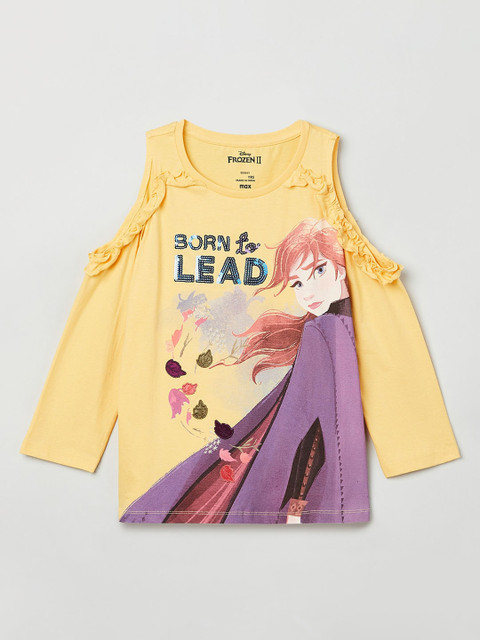 

max Girls Yellow Printed Top